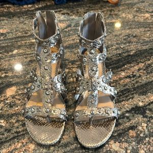 Sam Edelman Gladiator Metallic Sandals  Size 5